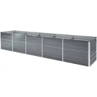 Markenlos Hochbeet aus verzinktem Stahl 400x80x45 cm Grau