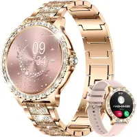 Lige Damen Smartwatch mit Telefonfunktion 1.32 Zoll Fitness Uhr mit Herzfrequenz Schlaf & Zyklustracking SpO2 Sportmodi IP67 wasserdicht