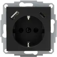 Kopp 297215004 HK07 - Schutzkontakt-Steckdose, USB A/C Anschluss, Farbe: anthrazit