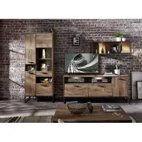 Harper Wohnwand WAKEFIELD BHT 300x196x48 cm braun Anbauwand