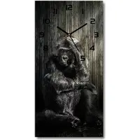 Tulup Wanduhr aus Glas – 30x60 cm - Glasbild - Glasuhr - Gehärtetes Glas -Gorilla