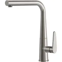 SYSTEMCERAM KeraDomo Armatur TONO in EDELSTAHLFINISH mit Festauslauf /