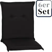 Green Spirit 6er Set Niedriglehner Auflage Trabzon, Motiv - Uni, anthrazit, 98x46x8cm