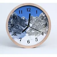 Tulup Holzuhr 30fi cm wanduhr - Berg Winterlandschaft