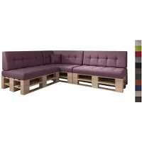 Sunnypillow Palettenkissen Verona gesteppt 8er Set Purple