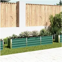 Markenlos Hochbeet aus verzinktem Stahl 240×40×45 cm Grün für Balkon, Garten und Terrasse