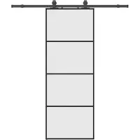 Syfax Schiebetür mit Beschlag Schwarz 76x205 cm ESG-Glas