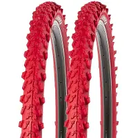 Kenda 2 Stück Fahrradreifen 24" MTB Reifen 24x1,95 (50-507) rot Reifen 24 Zoll