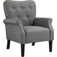 Yaheetech Loungesessel Cocktailsessel Relaxsessel mit Holzbeinen Fernsehsessel mit gepolstertem Sitzkissen Polstersessel Fernsehsessel Lehnstuhl Dunkelgrau