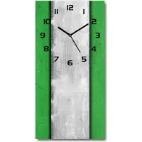 Tulup Wanduhr aus Glas – 30x60 cm - Glasbild - Glasuhr - Gehärtetes Glas -Grüne Wand