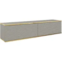 Masseno TV-Schrank VENEZIA 135 cm Fernsehschrank mit 2 Türen TV-Lowboard für Wohnzimmer Modern 135x32x30 cm Grau / Grau