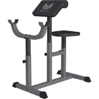 Gyronetics Curlbank - 90 x 65 x 80 - 112 cm, Sitz 5-fach, Curlpult und Hantelablage 4-Fach Höhenverstellbar, Rutschfesten Füßen, bis 150kg Belastbar - Hantelbank, Scottbank, Bizepsbank, Scott-Bank