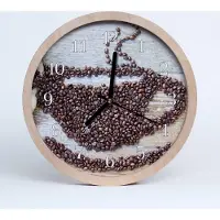 Tulup Holzuhr 30fi cm wanduhr - Kaffeebohnen