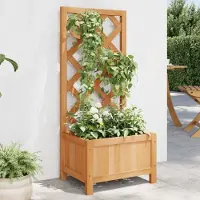 Prolenta Maison Exclusive - Pflanzkübel mit Spalier Braun 40x30x90 cm Massivholz Tanne