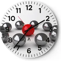 ARTTOR Wanduhr - Rund - Glasuhr - Grafiken Abstraktion Komposition - 40x40cm - Schleichendes Uhrwerk - Lautlos - zum Aufhängen bereit - Dekoration Modern - Wanddekoration aus Glas - C4AR40x40-1386