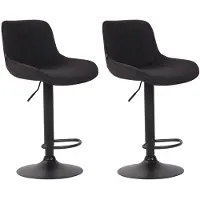 CLP 2er Set Barhocker Lentini Stoff schwarz schwarz