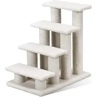 Goplus Tiertreppe Beige, Haustiertreppe Katzentreppe Hundetreppe Kletterbaum Katzenkratzbaum Spielbaum, Weiß