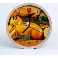 Tulup Holzuhr 30fi cm wanduhr - Orangen Obst