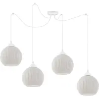 Light11 HOME Hängelampe Spider Riffle Weiß 4-flammig mit weißen Kugel Lampenschirmen E27