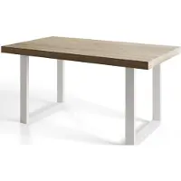 Alpi Möbel Alpi Moebel, Rechteckiger Esstisch Loft-U, Industrieller Modern Tisch 160x90x77 cm, Sonoma mit Metallbeinen in Weiß