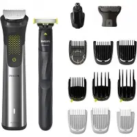 Philips 15-in-1 Trimmer + Oneblade Rasierer Multifunktionsset Aufsätze Etui