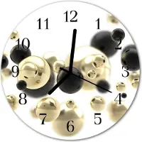 Tulup Glasuhr Wanduhr Küchenuhr Echt-Glas 30fi cm Abstrakt mehrfarbig