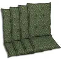 GO-DE Textil, Sesselauflage Mittellehner, 4er-Set, Farbe: grün, Maße ca.: 108 cm x 50 cm x 7 cm