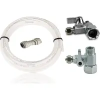 John guest Wasseranschluss-Set für Kühlschrank Ventil 1/2, weißer Schlauch 10m, Nippel 1/4 - Zum Anschluss an Wasserfilter - Universal-Wasseranschlussset