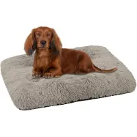 Domarex Flauschiges Hundebett, Katzenbett und Weiches für Hunde und Katzen - 70x50 cm Hundekissen, Bequemes und Pflegeleichtes - beige