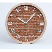 Tulup Holzuhr 20fi cm wanduhr - weiße Spitzen - Ziegelwand