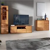 Lomadox Wohnzimmermöbel Set 3-teilig modern in Eiche FABRIANO-161