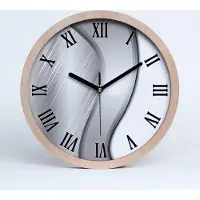 Tulup Holzuhr 30fi cm wanduhr - schwarze Spitzen - Metall Abstraktion