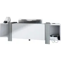 Vladon Lowboard Ida 149 x 45,5 x 34 cm TV-Board mit 4 Fächern und PTO-Türen, Germany, Korpus in Weiß matt, Blenden in Avola-Anthrazit | Große Farbauswahl