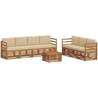 Syfax Sofagarnituren 8 pcs Natur und Beige Massivholz Akazie