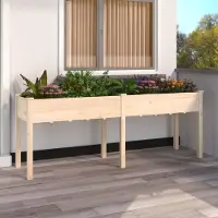 vidaXL "2026 Promotion" Hochbeet - Pflanzkübel - mit Einsatz 203x53x76 cm - Massivholz Tanne - Beete CC22200
