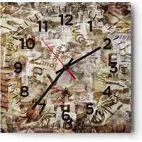 ARTTOR Wanduhr - Quadrat - Glasuhr - Graffiti modern - 40x40cm - Schleichendes Uhrwerk - Lautlos - zum Aufhängen bereit - Dekoration Modern - Wanddekoration aus Glas - C4AC40x40-3549