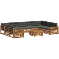 vidaXL Outdoor-Sofagarnitur 10 stk. Natur und Anthrazit