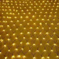 TRMLBE 3 x 2 m LED Lichternetz, Lichterkette Lichtervorhang Deko Leuchte für Innen Party Weihnachten Hochzeit - 250 LEDs Warmweiß (Gelb)