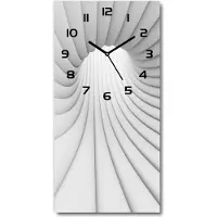 Tulup Wanduhr aus Glas – 30x60 cm - Glasbild - Glasuhr - Gehärtetes Glas -Abstraktionstunnel