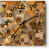 ARTTOR Wanduhr - Quadrat - Glasuhr - Abstraktion modern - 30x30cm - Schleichendes Uhrwerk - Lautlos - zum Aufhängen bereit - Dekoration Modern - Wanddekoration aus Glas - C4AC30x30-4021