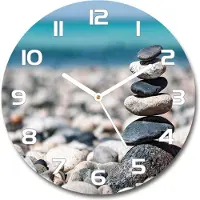 Tulup Wanduhr aus Glas 30fi Glasbild Glasuhr Gehärtetes Glas - weisse-zeiger - A pile of stones