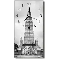 Tulup Glasuhr Wanduhr Küchenuhr Echt-Glas 30x60 Aussicht Grau