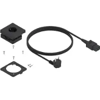 Blum Amperos AC Einbausteckdose, Schubladensteckdose Möbelsteckdose Einbauelement, einfache Nachrüstung, Kunststoff schwarz matt, ø 68 mm