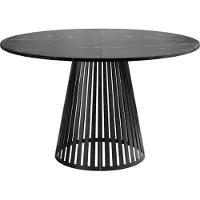 Mirjan 24 Tisch Cone 120, Esszimmer Tisch, Beine aus Stahl (Farbe: Schwarz / Black Pietra Grigia)