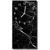 Tulup Glasuhr Wanduhr Küchenuhr Echt-Glas 30x60 Graphit Schwarz
