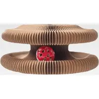 Markenlos Accordeon Organ Cat Scratch Board Toy – Interaktives Pad mit Bell Ball | Zusammenklappbares Bereicherungsspiel für Katzen, Schaber aus langlebigem Karton für kleine und mittlere Kompatiere