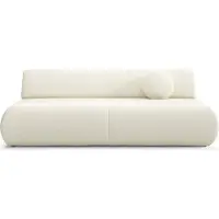 Masseno Sofa DELTA mit Schlaffunktion, Schlafsofa, Wohnzimmersofa, Couch, Soffa, Bettsofa, Geflochtener Stoff – Ecru PUENTE 03