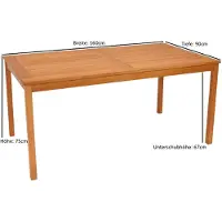Degamo Gartentisch Holztisch CORUNA 160x90cm rechteckig, Eukalyptusholz geölt