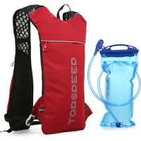 Lixada Outdoor-Fahrradtasche, 5L Fahrradrucksack mit 2L Wasserbeutel, Leichter Fahrradrucksack, geeignet zum Laufen, Wandern und Bergsteigen, Rot
