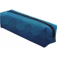 Ferocity Mäppchen Federtasche Schlamperbox Federmäppchen Schüleretui Stiftemappe Blau Blue Heksagon [008]